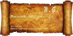 Marcsek Géza névjegykártya
