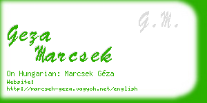geza marcsek business card