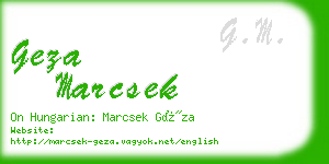 geza marcsek business card